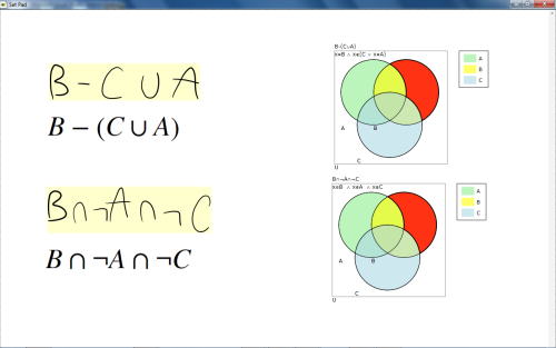 LogicPad�s main window with three boolean function representations.