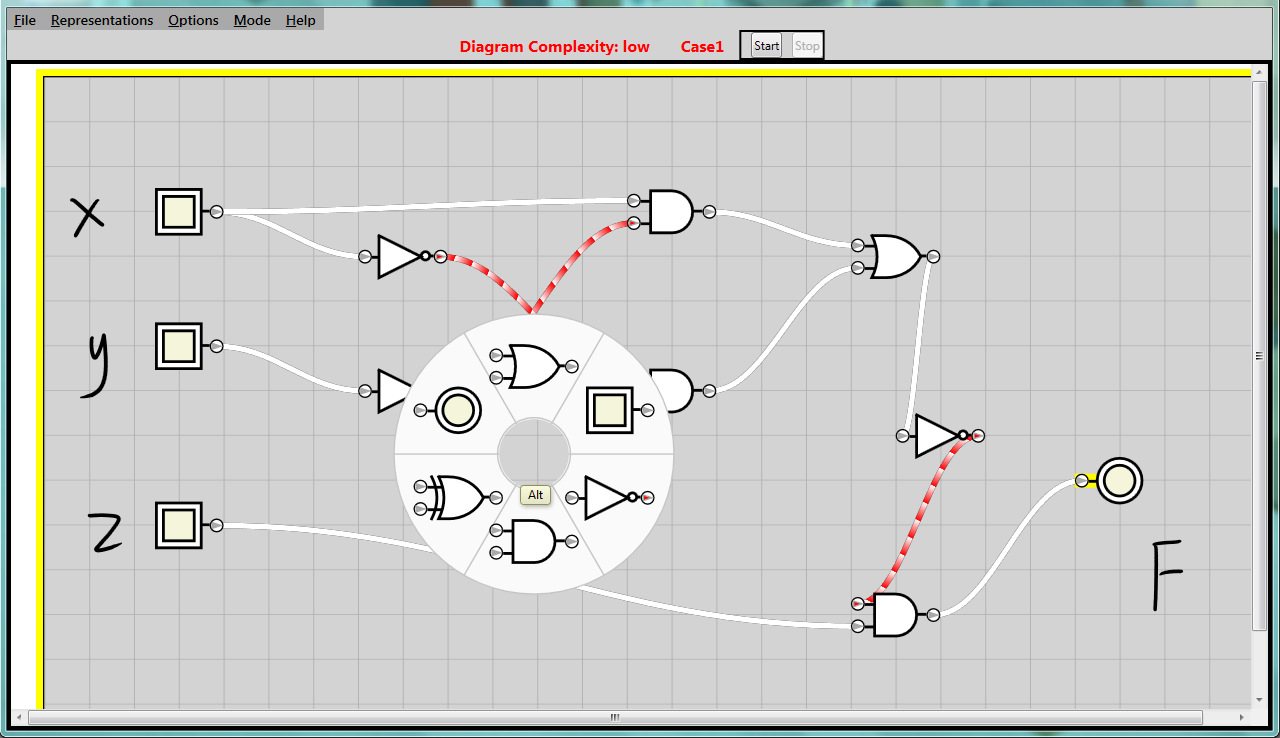 Screenshot of hybrid user interface inspired by LogicPad